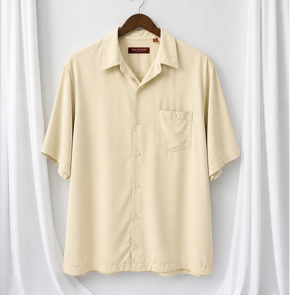 Tori Richard Mens Silk Shirt 2XL Embroidered Winged Guitar Aloha‎ Camp